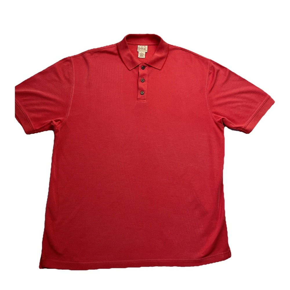 Jos A Bank Men's Red Short Sleeve Button Up Polo Shirt Size L